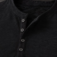 Ainsworth Men's Long Sleeve Henley Shirt - Black - male - Hendlys - Image 4