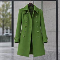 Alessandra Women's Double-Breasted Military Coat - Green - 23 sept - Hendlys - Image 2