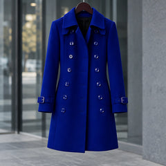 Alessandra Women's Double-Breasted Military Coat - Blue - 23 sept - Hendlys - Image 2