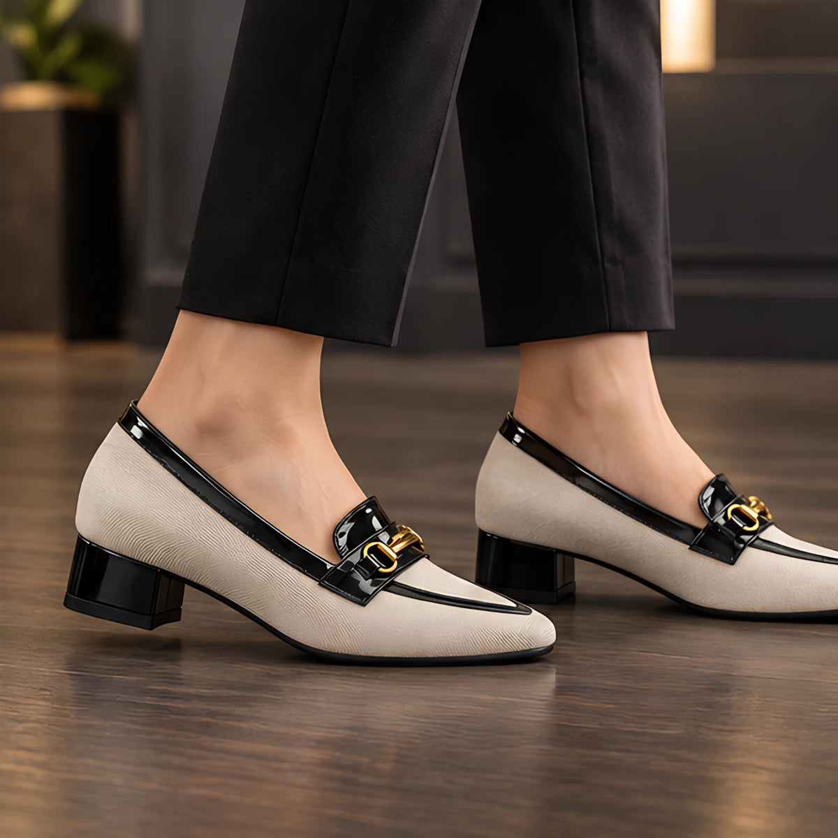 Alethea Women's Woven Bit Loafers - Black - Shoes - Hendlys - Image 2