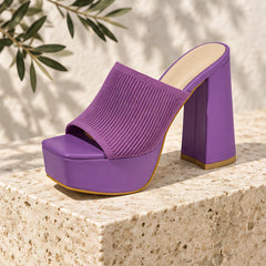 Amabel Women's Open-Toe Platform Sandals - Purple - Women's Footwear > Sandals > Platform Sandals - Hendlys - Image 1