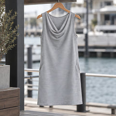 Amandra Women's Pocketed Sleeveless Slim Fit Dress - Grey - CLO-DRESS-MINI - Hendlys - Image 3