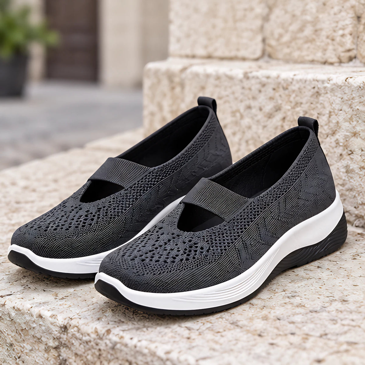 Amara Women's Orthopedic Slip-On Sneakers - Dark Gray - Women's Footwear > Sneakers > Slip-On Sneakers - Hendlys - Image 3