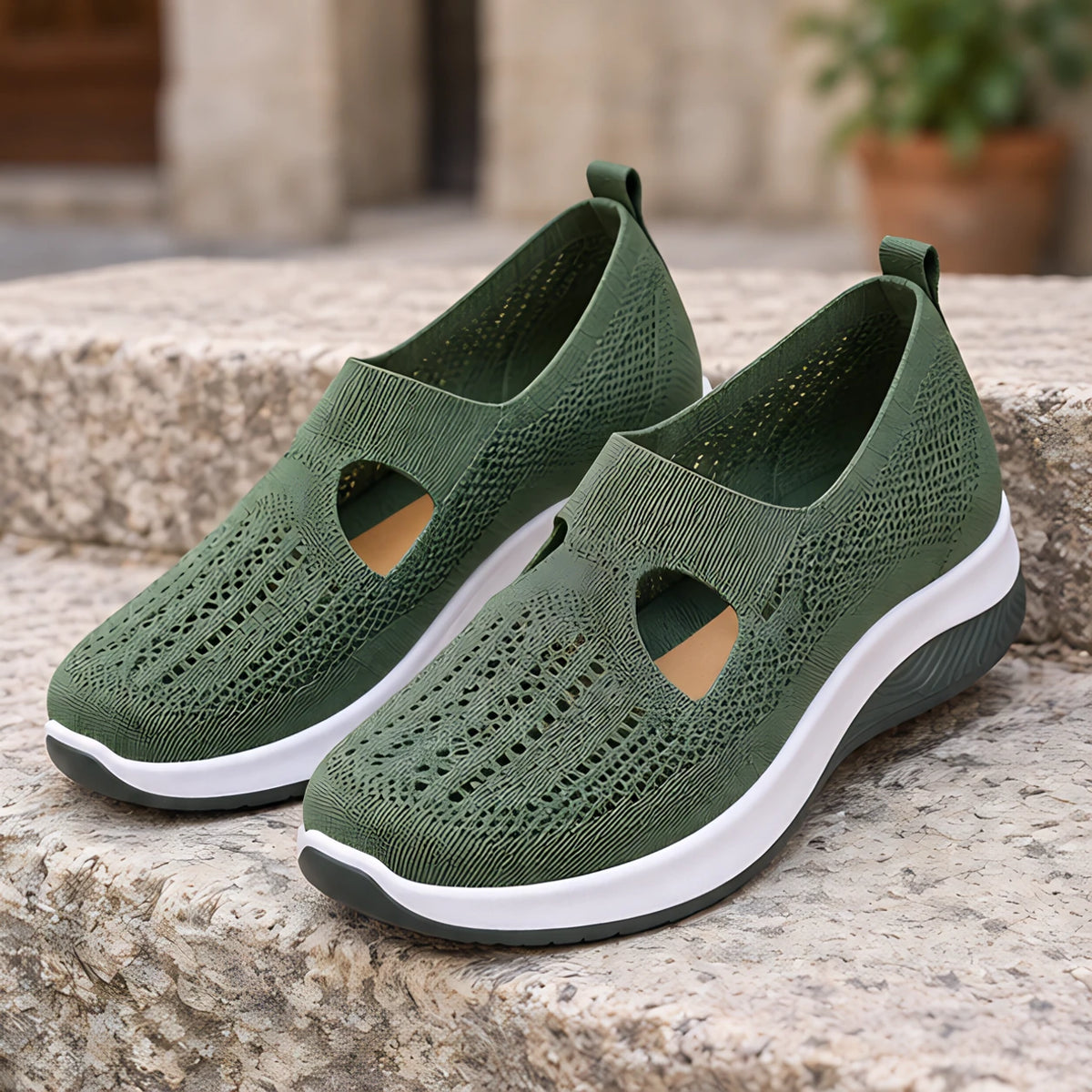 Amara Women's Orthopedic Slip-On Sneakers - Green - female - Hendlys - Image 4