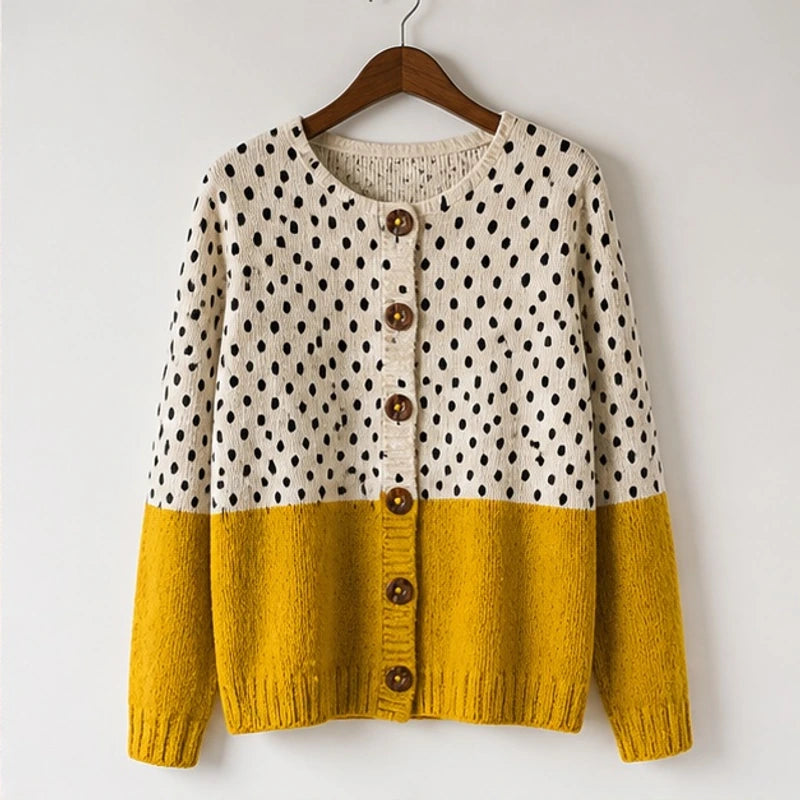 Amelie Spotted Knit Cardigan - Multi-colored - Department: Women - Hendlys - Image 3