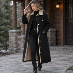 Anya Women's Fleece Lined Denim Coat - Black - 23 sept - Hendlys - Image 2