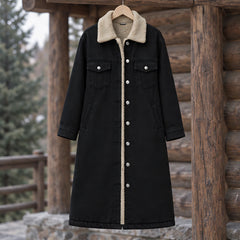Anya Women's Fleece Lined Denim Coat - Black - ai-processed - Hendlys - Image 3