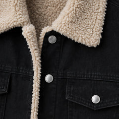 Anya Women's Fleece Lined Denim Coat - Black - relisted - Hendlys - Image 4