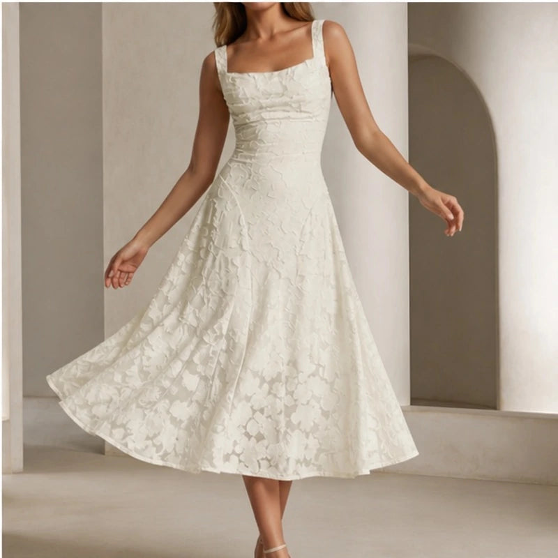 Arabella Lace Midi Dress - White - female - Hendlys - Image 3