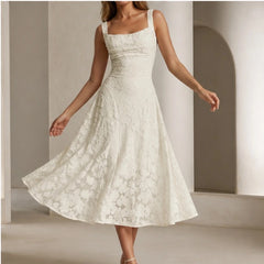 Arabella Lace Midi Dress - White - female - Hendlys - Image 3