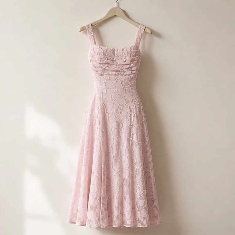 Arabella Lace Midi Dress - Pink - women's clothing - Hendlys - Image 4