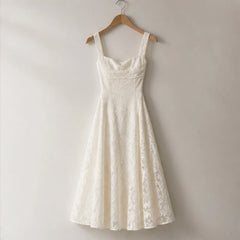 Arabella Lace Midi Dress - White - women's clothing - Hendlys - Image 4