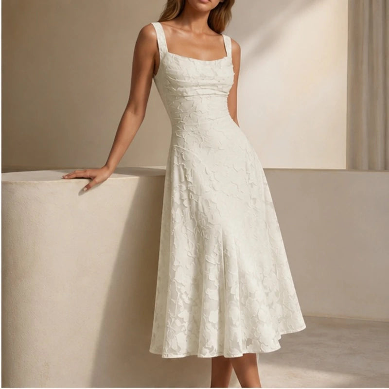 Arabella Lace Midi Dress - White - Women > Dresses - Hendlys - Image 1