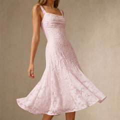 Arabella Lace Midi Dress - Pink - Women > Dresses - Hendlys - Image 1