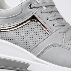 Aria Wedge Orthopedic Sneaker - Gray - wedge sneakers - Hendlys - Image 3