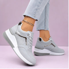 Aria Wedge Orthopedic Sneaker - Gray - platform sneakers - Hendlys - Image 5