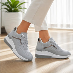 Aria Wedge Orthopedic Sneaker - Gray - comfort shoes - Hendlys - Image 6