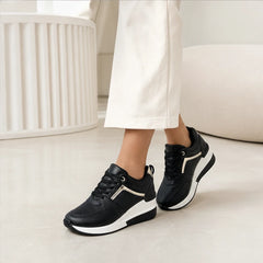 Aria Wedge Orthopedic Sneaker - Black - comfort shoes - Hendlys - Image 6