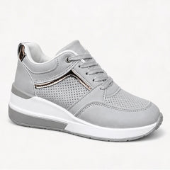 Aria Wedge Orthopedic Sneaker - Gray - Sneakers - Hendlys - Image 1
