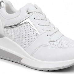 Aria Wedge Orthopedic Sneaker - White - Sneakers - Hendlys - Image 1