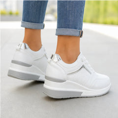 Aria Wedge Orthopedic Sneaker - White - orthopedic sole - Hendlys - Image 7