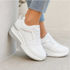 Aria Wedge Orthopedic Sneaker - White - comfort shoes - Hendlys - Image 6
