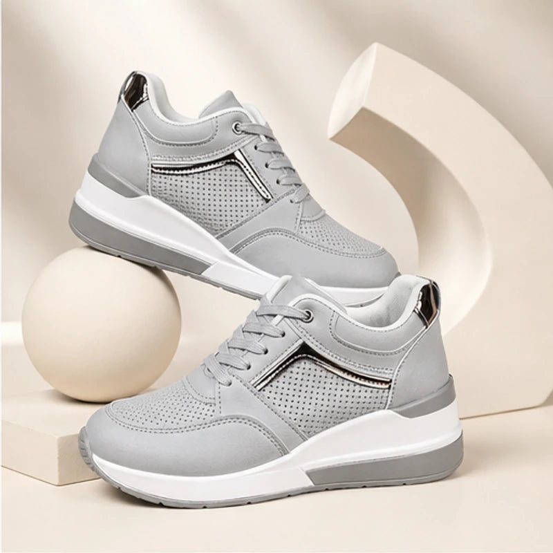 Aria Wedge Orthopedic Sneaker - Gray - women's sneakers - Hendlys - Image 2