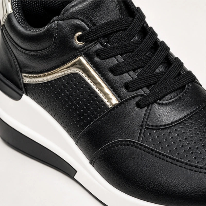 Aria Wedge Orthopedic Sneaker - Black - women's sneakers - Hendlys - Image 2