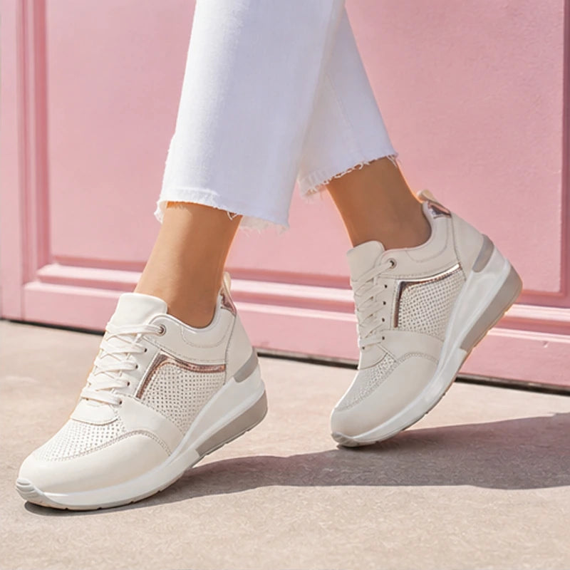 Aria Wedge Orthopedic Sneaker - Ivory - comfort shoes - Hendlys - Image 6