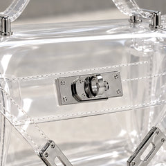 Arlette Women's Structured Clear Satchel - Silver - cross body bag - Hendlys - Image 3
