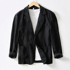 Ashford Linen Blazer - Black - linen blazer - Hendlys - Image 3