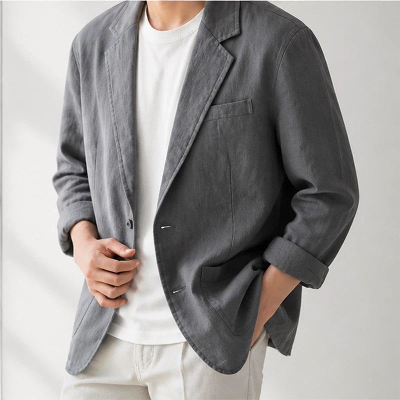 Ashford Linen Blazer - Gray - linen blazer - Hendlys - Image 3