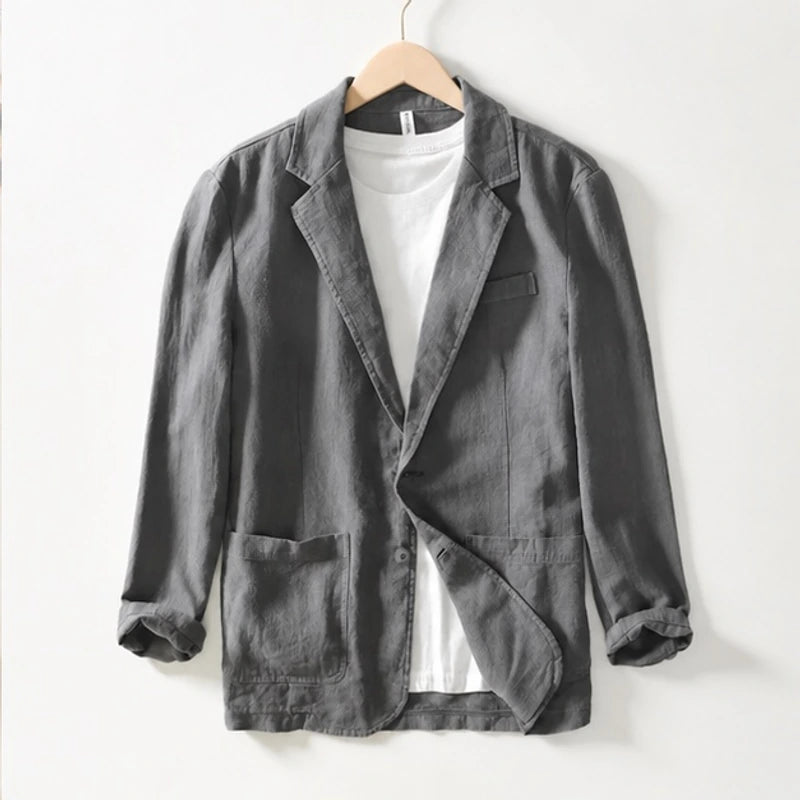 Ashford Linen Blazer - Gray - men's blazer - Hendlys - Image 2