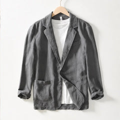 Ashford Linen Blazer - Gray - men's blazer - Hendlys - Image 2