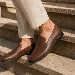 Aston Polished Leather Loafers - Brown - men's loafers - Hendlys - Image 2