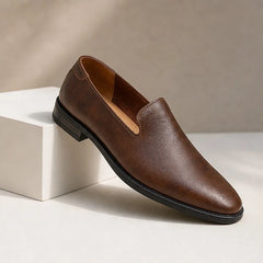 Aston Polished Leather Loafers - Brown - slip-on shoes - Hendlys - Image 4