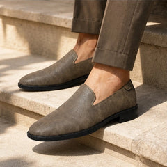 Aston Polished Leather Loafers - Khaki - leather loafers - Hendlys - Image 3