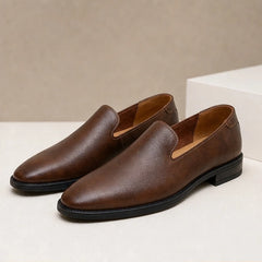 Aston Polished Leather Loafers - Brown - Shoes - Hendlys - Image 1
