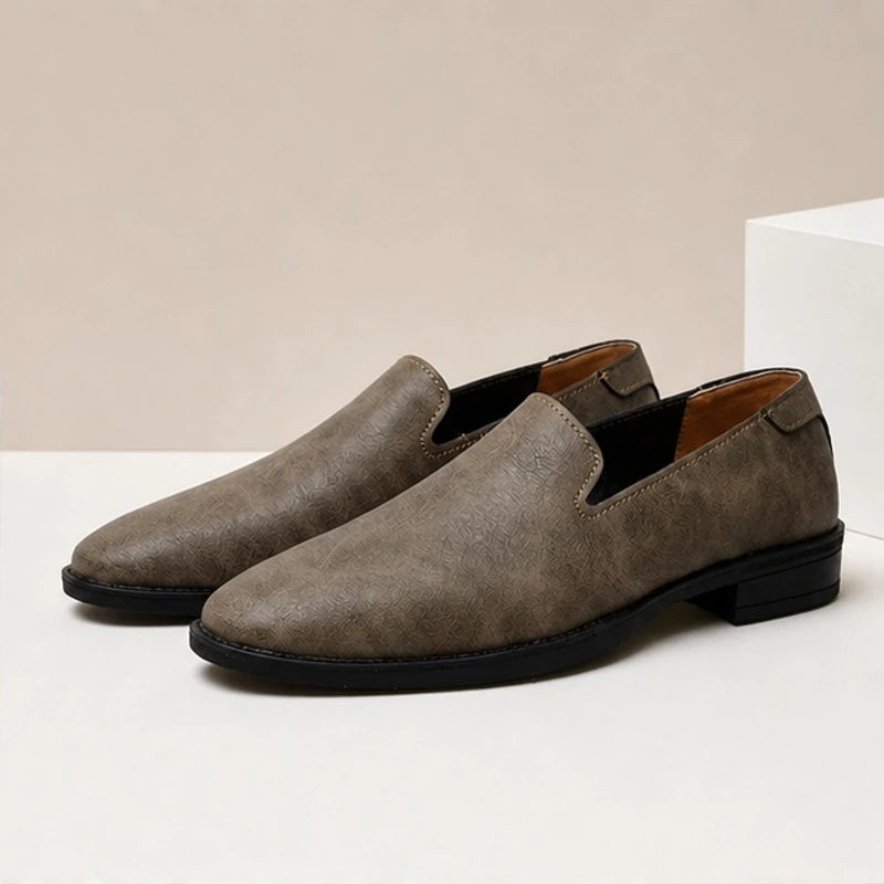 Aston Polished Leather Loafers - Khaki - Shoes - Hendlys - Image 1