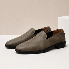 Aston Polished Leather Loafers - Khaki - Shoes - Hendlys - Image 1