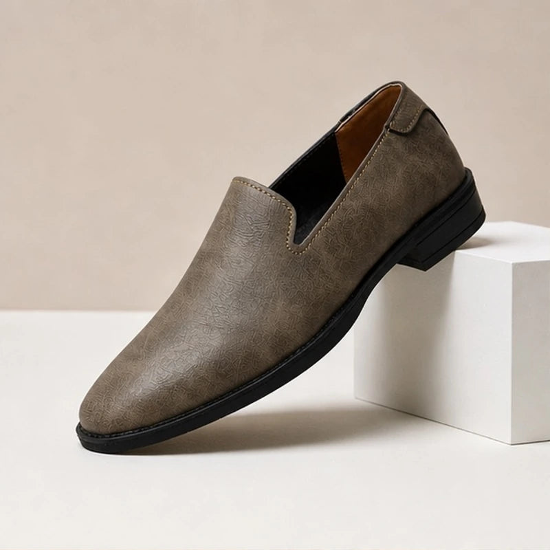 Aston Polished Leather Loafers - Khaki - men's loafers - Hendlys - Image 2