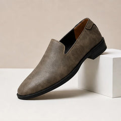Aston Polished Leather Loafers - Khaki - men's loafers - Hendlys - Image 2