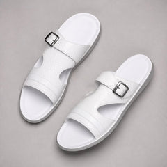 Auremont Croc-Embossed Slide Sandals - White - croc-embossed - Hendlys - Image 4