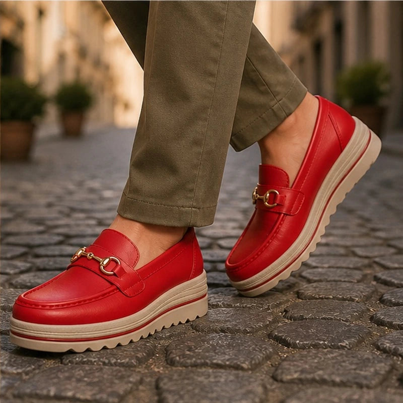 Aveline Orthopedic Loafer - Cherry Red - loafers - Hendlys - Image 2