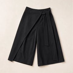 Aveline Tie-Waist Culotte Pants - Black - culotte pants - Hendlys - Image 3
