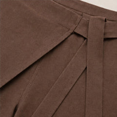 Aveline Tie-Waist Culotte Pants - Chocolate Brown - wide leg - Hendlys - Image 4