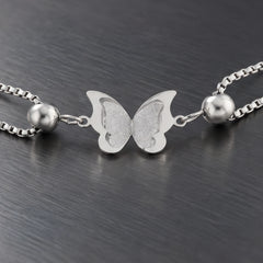 Avenelle Butterfly Double Box Chain Anklet - Silver - jewelry - Hendlys - Image 4
