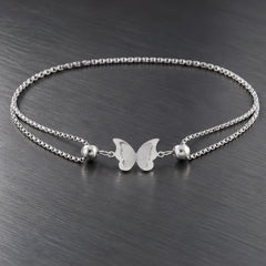 Avenelle Butterfly Double Box Chain Anklet - Silver - accessories - Hendlys - Image 3