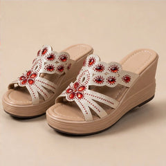 Avessa Rhinestone Wedge Sandals - Ruby - wedge sandals - Hendlys - Image 3
