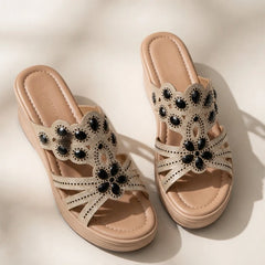 Avessa Rhinestone Wedge Sandals - Onyx - wedge sandals - Hendlys - Image 3